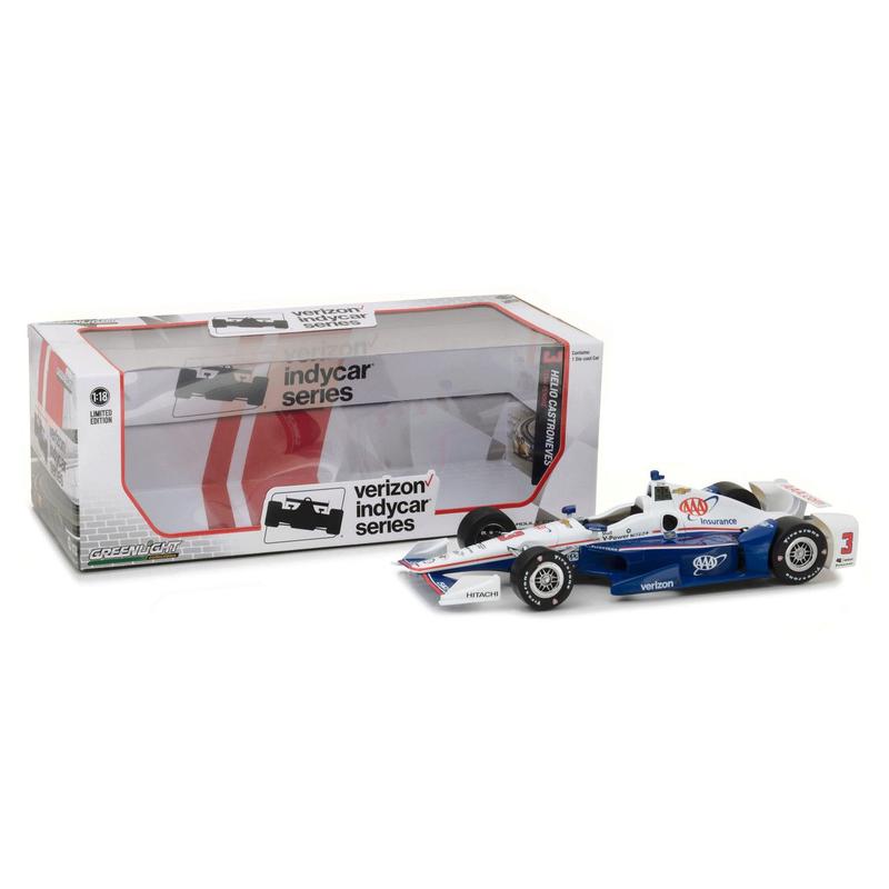 Miniatura 1/18 Indy 500 Helio Castroneves 3 Greenlight - Carrinhos